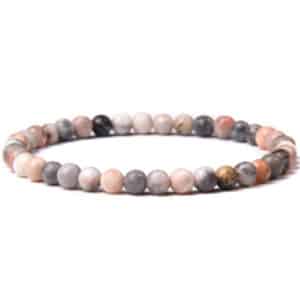 Bracelets en pierre 4mm - Jaspe zébré rose