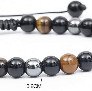 Bracelet Triple Protection – Œil de Tigre, Obsidienne & Hématite - 6mm