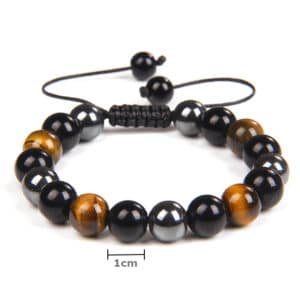 Bracelet Triple Protection – Œil de Tigre, Obsidienne & Hématite - 10mm