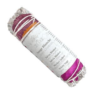 Sauge Blanche & Pétales de Rose – Fagot 7 Chakras – 10 cm
