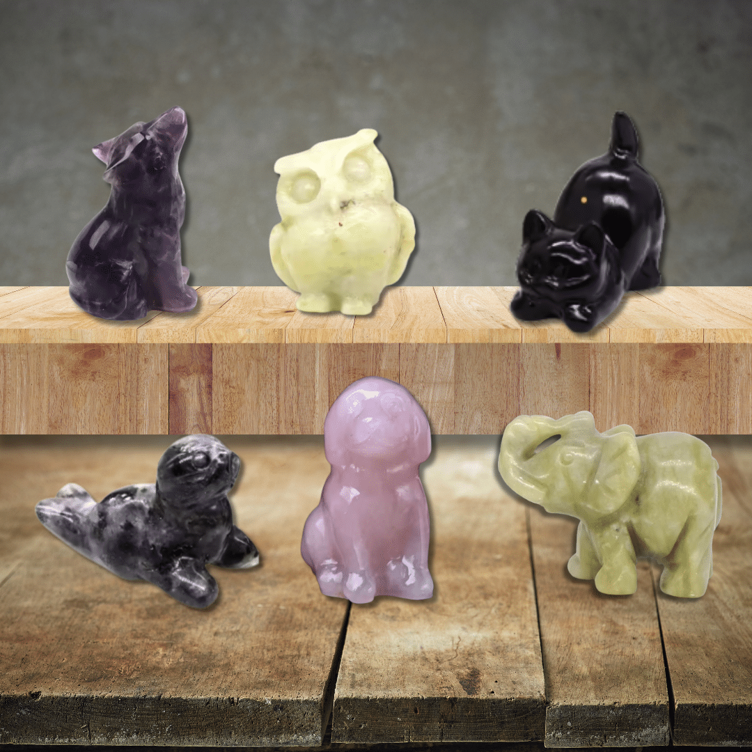 Petits Animaux Totems en Pierre Naturelle