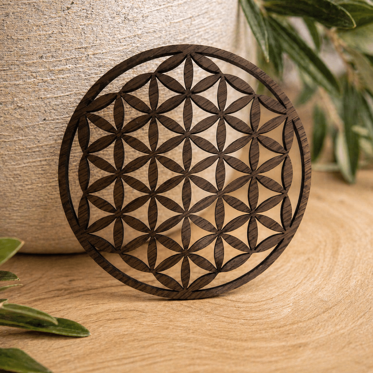Fleur de Vie – Bois de Noyer (15 cm)