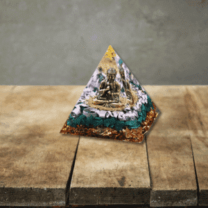Pyramide « Bouddha Malachite – Ancrage & Protection » – 6 cm