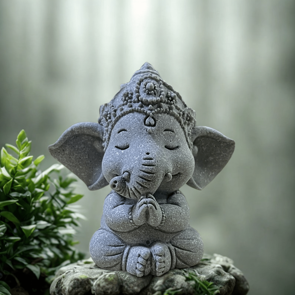 Mini Ganesh en pierre – Sérénité & Bienveillance