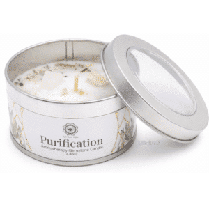 Bougie Green Tree 'Purification' Sélénite + Sauge blanche 70g
