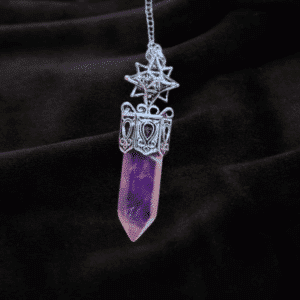 Pendule Améthyste – Pointe facettée & étoile Merkaba