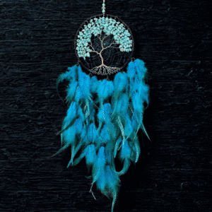 Attrape-Rêves Arbre de Vie en Turquoise – 65 cm