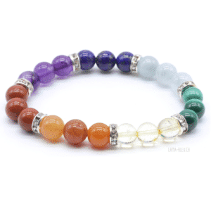 Bracelet 7 Chakras & Strass – perles 8 mm