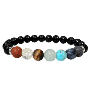 Bracelet Onyx 7 Chakras – perles 8 mm (Brésil)