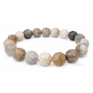 Bracelet en Agate Plume – Perles 10 mm