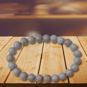 Bracelet en Angélite du Pérou – perles 8 mm