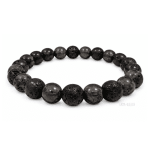 Bracelet en Hématite & Pierre de Lave – perles 8 mm