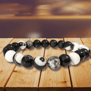 Bracelet en Jaspe Zèbre du Brésil – perles 8 mm