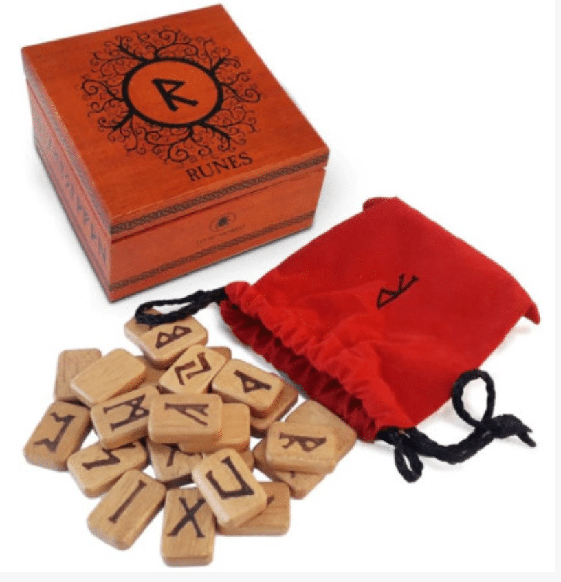 Runes en bois de luxe avec coffret et pochette en velours – Image 2