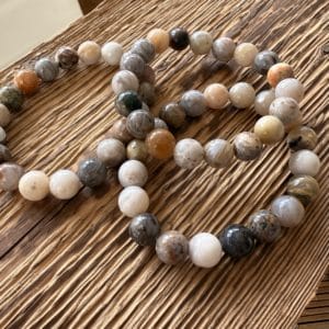 Bracelet en Agate Plume – Perles 10 mm