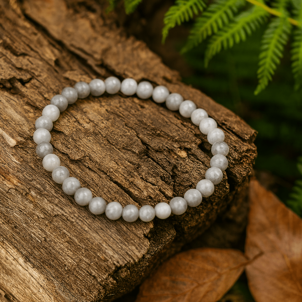 Bracelet en Agate Nuageuse – Sérénité & Stabilité - 21cm