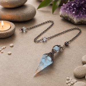 Pendule Orgonite Aigue-Marine – Radiesthésie & Équilibre