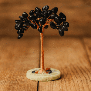 Arbre de Vie en Obsidienne Noire – Ancrage & Protection