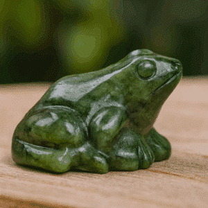 Grenouille en Jade Vert – Chance & Renouveau