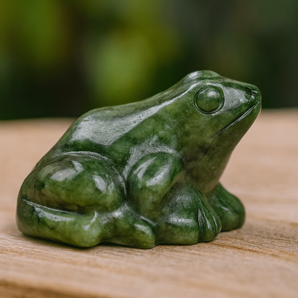 Grenouille en Jade Vert – Chance & Renouveau