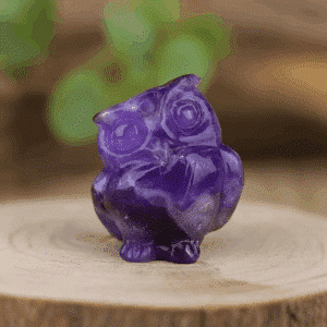 Hibou en Améthyste – Sagesse & Intuition