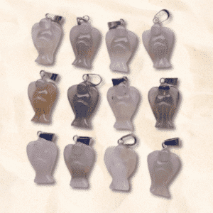 Pendentif Ange en Agate grise - 2cm