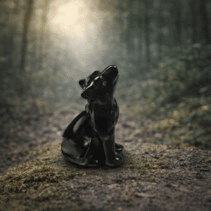 Loup en Obsidienne Noire – Protection & Vérité