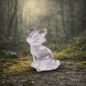 Renard en Cristal de Roche – Clarté & Intuition