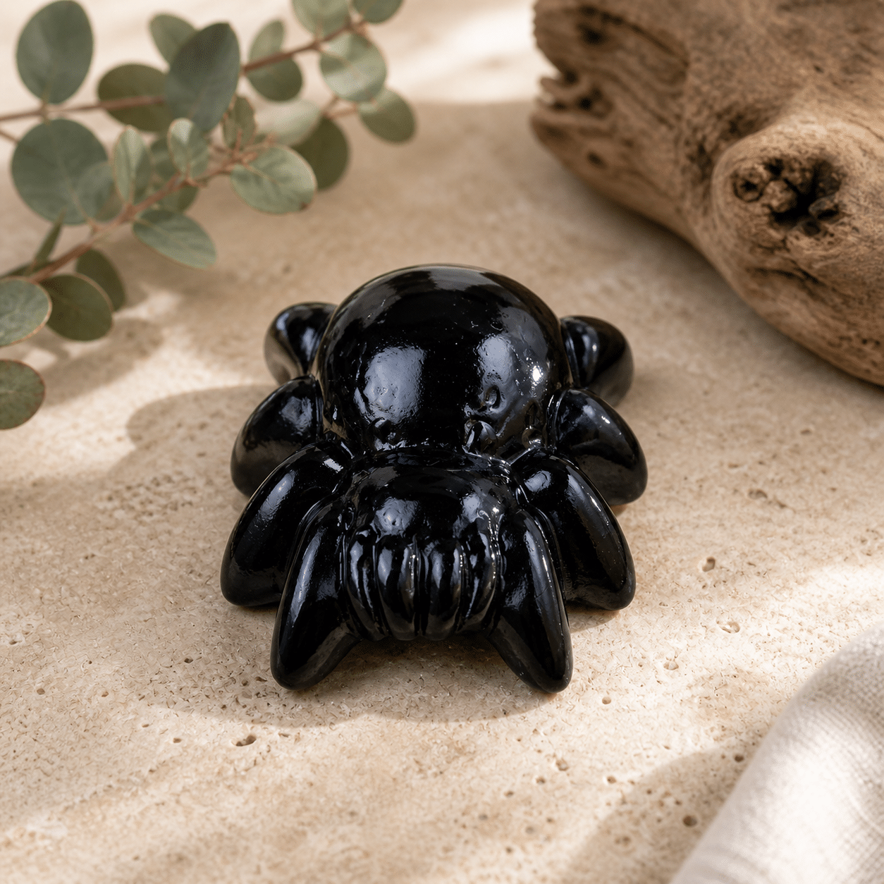 Araignée en Obsidienne Noire – Protection & Nettoyage énergétique