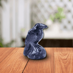 Corbeau en Labradorite Noire – Intuition & Protection Mystique