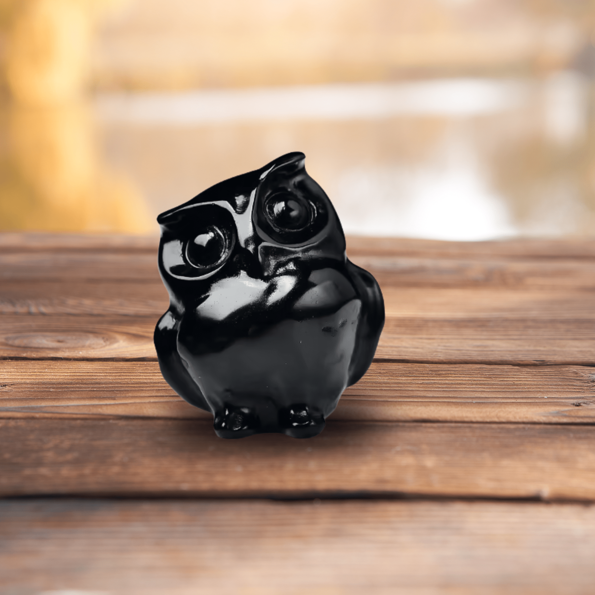 Hibou en Obsidienne Noire – Protection & Clairvoyance