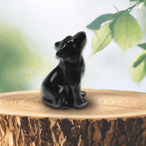 Loup en Obsidienne Noire – Protection & Vérité