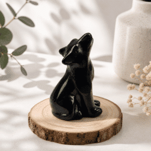 Loup en Obsidienne Noire – Protection & Vérité