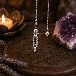 Pendule Métal Argenté – Modèle Ondes & Fréquences