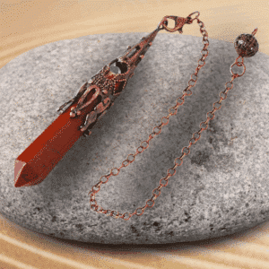 Pendule en Jaspe Rouge & Cuivre – Énergie • Courage • Ancrage