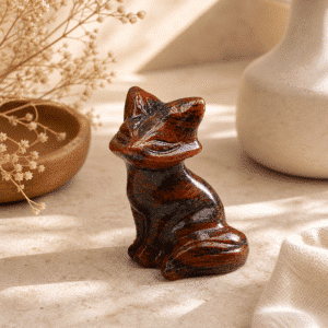 Renard en Jaspe rouge sésame – Intuition & Stratégie