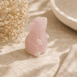 Souris en Quartz rose – Douceur & Tendresse