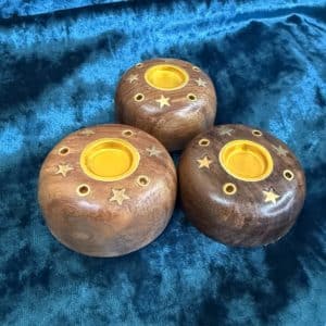 Porte encens & cônes en bois