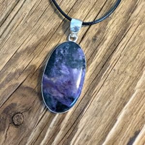 Pendentif Charoïte – Argent 925 (pièce unique)