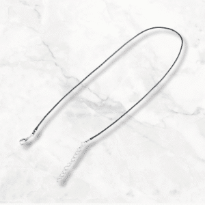 Cordon noir ciré 50 cm – Acier inoxydable – 1,5 mm - argenté