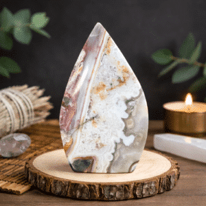 Agate Mexicaine – Pierre de Stabilité & d’Ancrage – Pièce Unique 76 mm