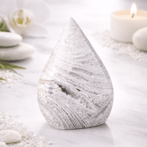 Agate Mexicaine Blanche – Pierre polie forme libre - 189gr