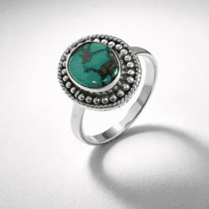 Bague en Argent 925 – Turquoise du Tibet AA - T54