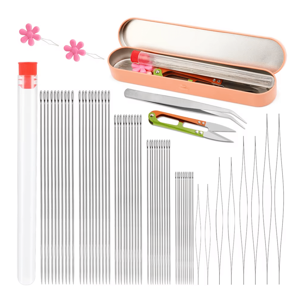 Kit professionnel d’aiguilles à perles – 58 pcs – Création bijoux