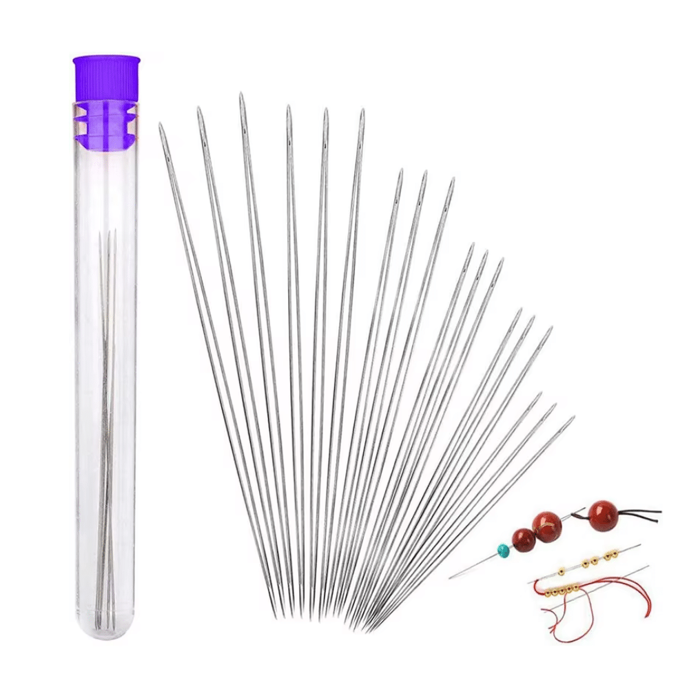 Lot de 18 aiguilles à perles – Assortiment 4,5 à 12,5 cm