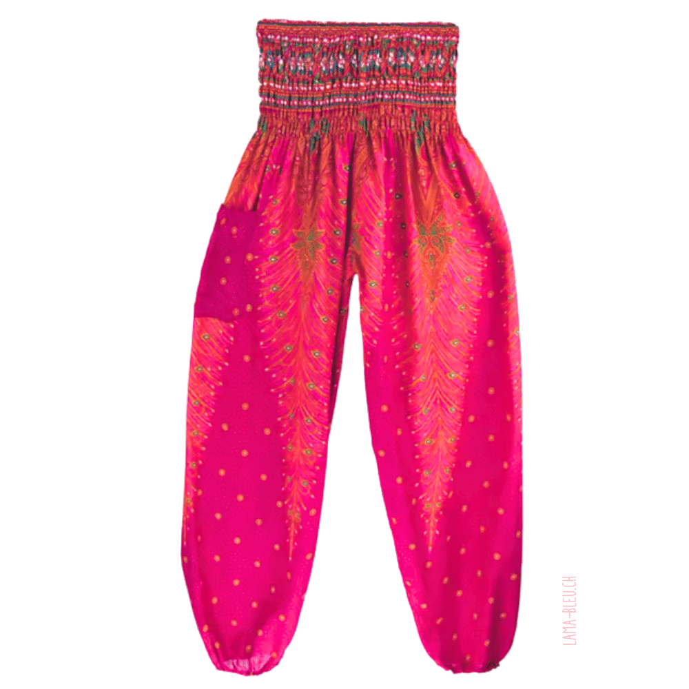 Pantalon de Yoga Boho - Mandalas rose déco florale – Image 2