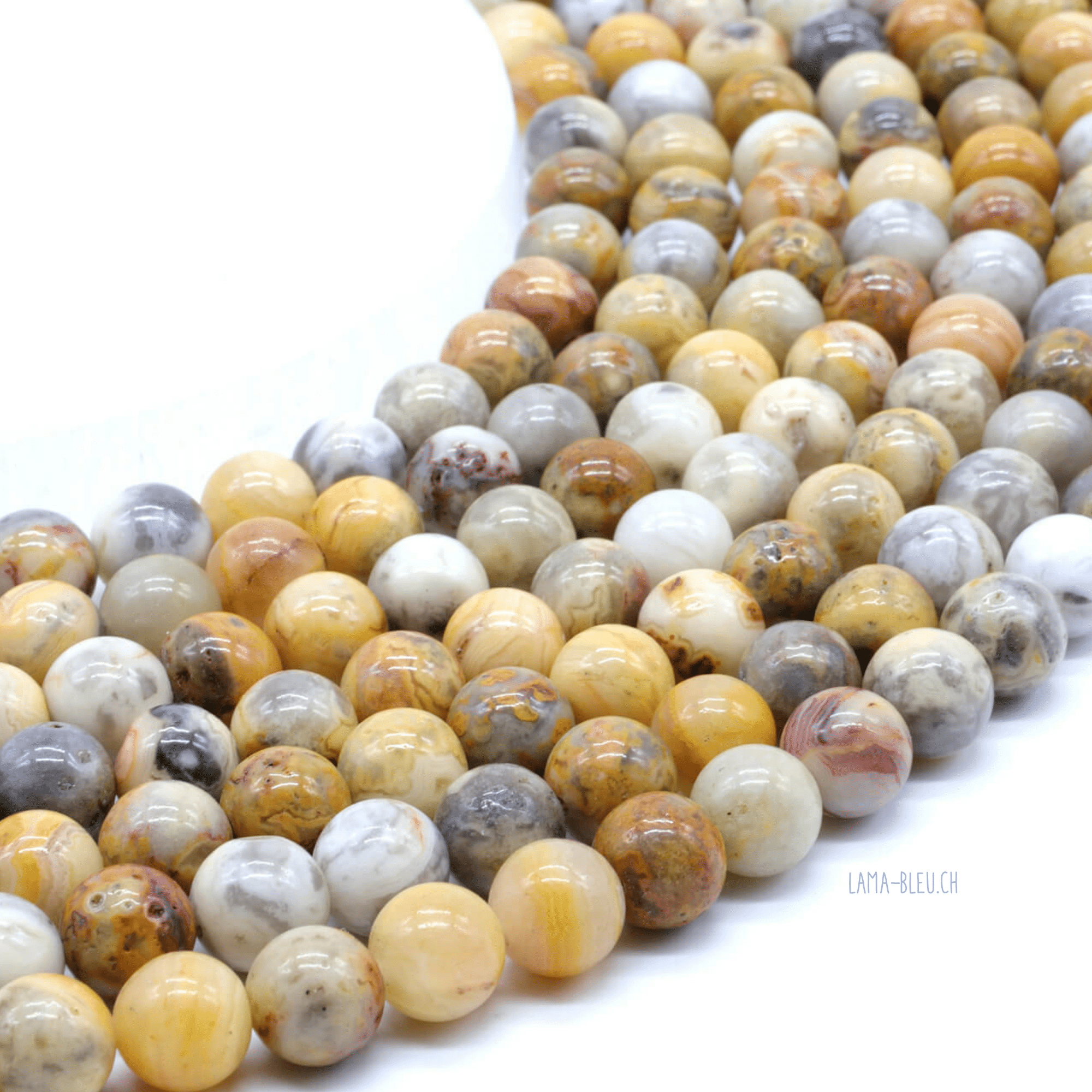 Perles Agate Crazy Lace 8 mm – Fil 40 cm