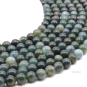 Perles Agate Mousse 8 mm – Fil 40 cm