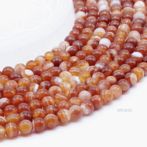 Perles Cornaline 6 mm – Fil 40 cm