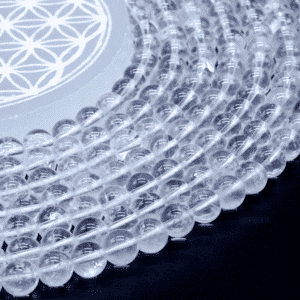 Perles Cristal de Roche 8mm sur fil 40cm